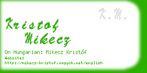 kristof mikecz business card