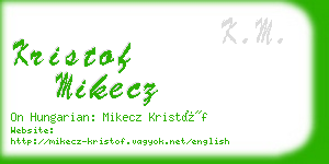 kristof mikecz business card